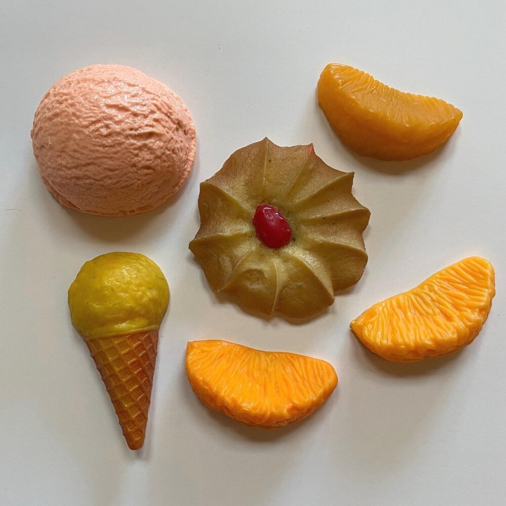 Rubber Fridge Magnets Ice Cream Cookie Orange Slice